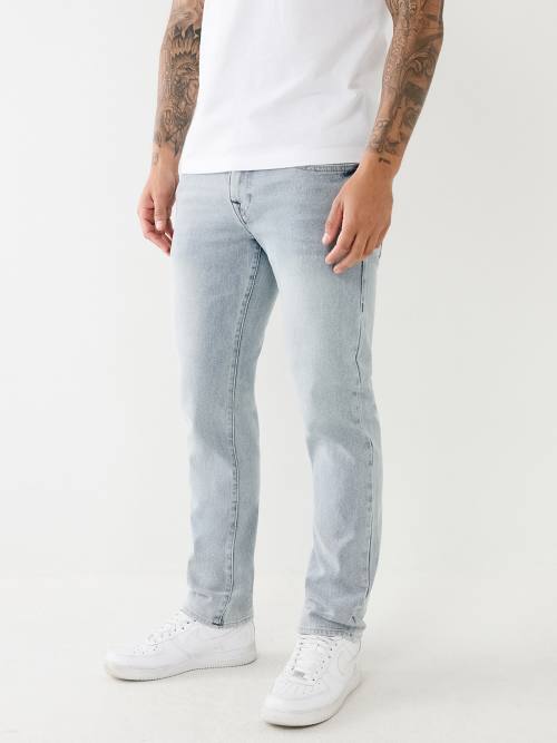 TOPMAN Straight Split Hem Rip Jeans in Blue for Men