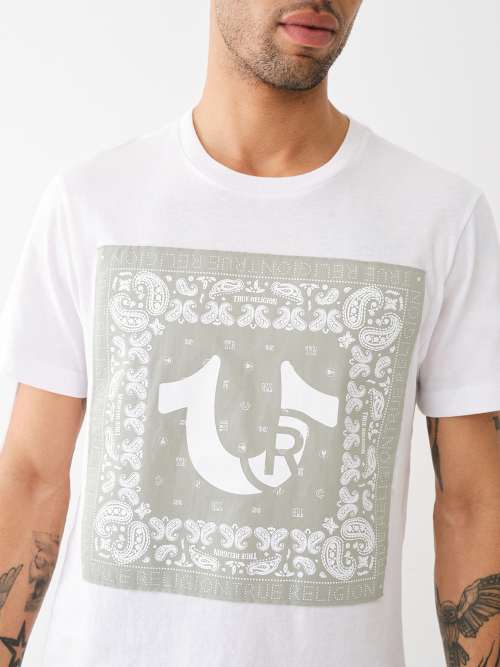 CAMISETA DE SARGA CON LOGOTIPO CON DISEÑO DE CACHEMIRA