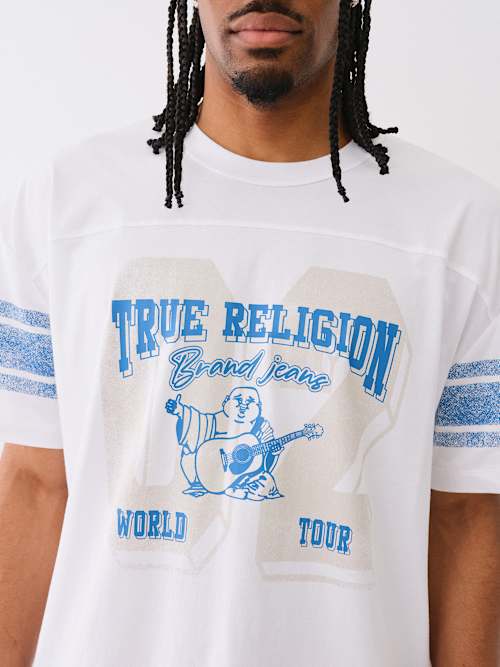 ШКОЛЬНАЯ ФУТБОЛКА В ПОЛОСКУ С ЛОГОТИПОМ БУДДЫ