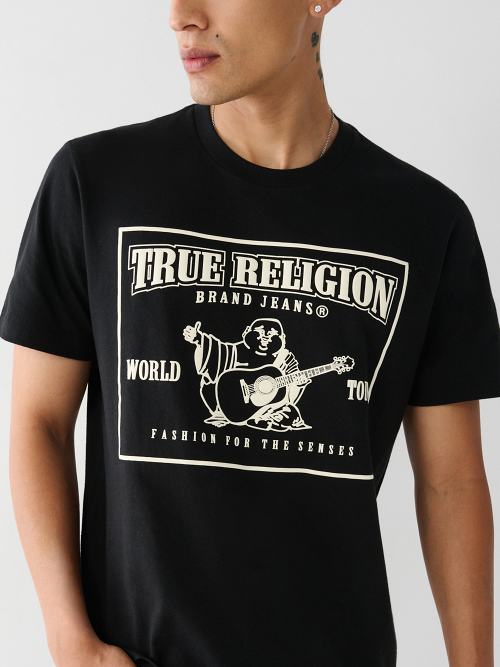 Buy True Religion Men's Short Sleeve Stud Embellished Immortal Tee, Washed  Black, XXXL at