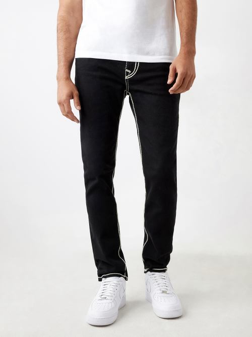 True Religion Zipper Moto Skinny Jeans in Black for Men