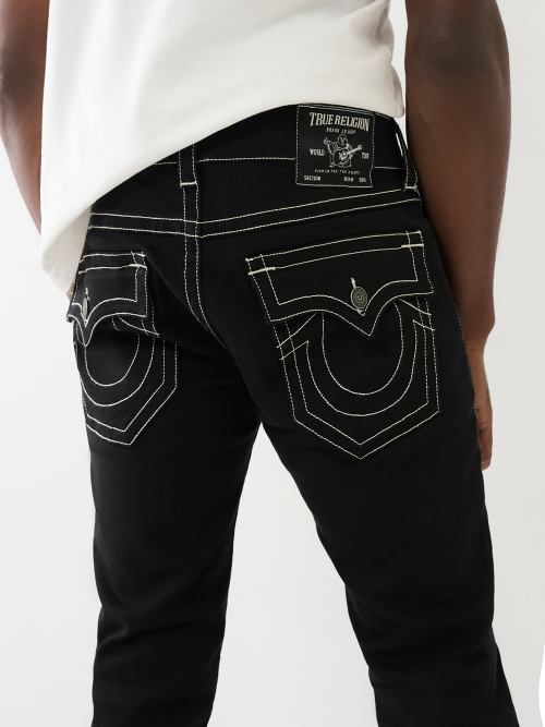True Religion Zipper Moto Skinny Jeans in Black for Men