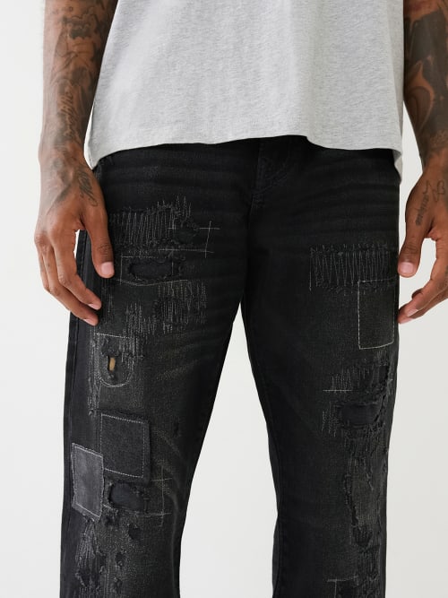 True religion black ripped hot sale jeans