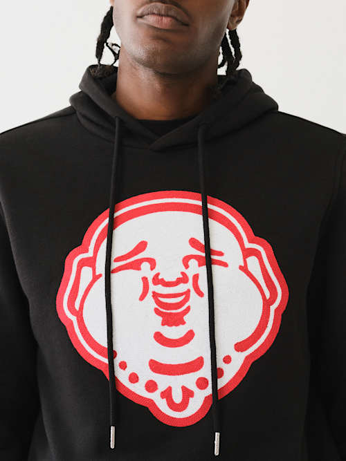 EMBROIDERED BUDDHA FACE HOODIE