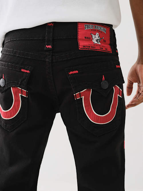 Black and red true religion jeans hotsell