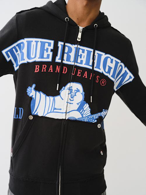 True religion color block hoodie cheap