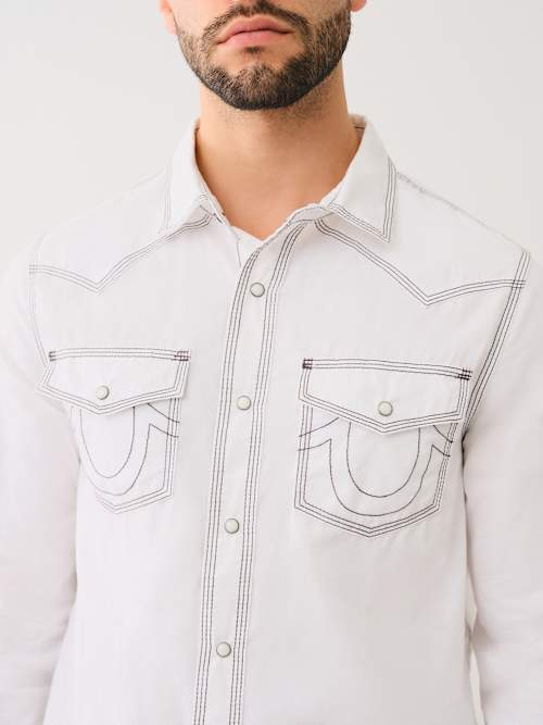 РУБАШКА В СТИЛЕ ВЕСТЕРН ОТ РОККИ С ТРОЙНОЙ ИГЛОЙ