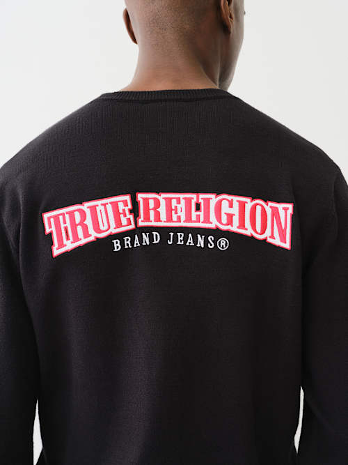 EMBROIDERED LOGO CREW SWEATER