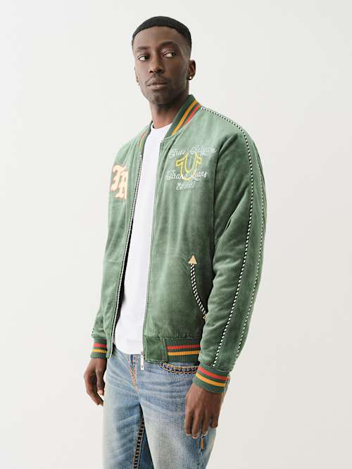 КУРТКА-БОМБЕР ИЗ ВЕЛЬВЕТА В СТИЛЕ ВЕСТЕРН