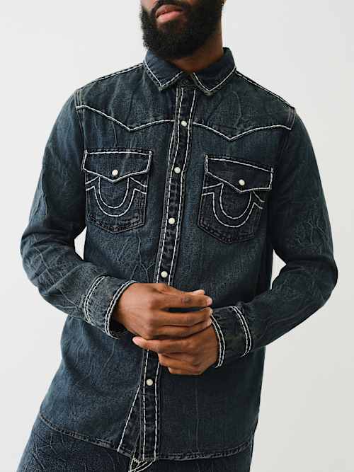CAMISA DE MEZCLILLA SÚPER t ESTILO DLE OESTE