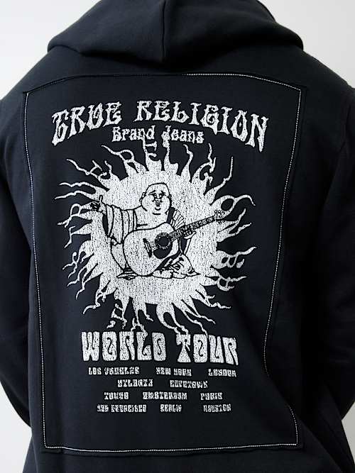 BLAZING LOGO APPLIQUE ZIP HOODIE | True Religion