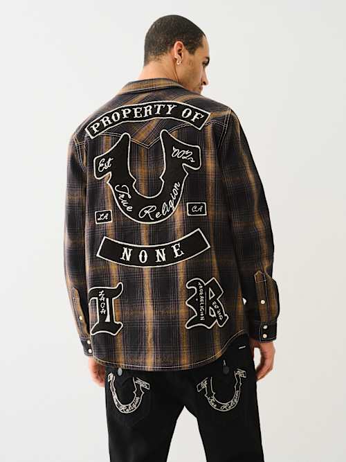 CAMISA DE CUADROS CON LOGOTIPO WESTERN BIG T
