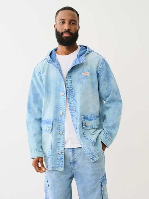 DENIM BIG T HOODED CHORE JACKET