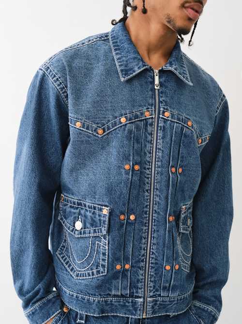 RIVET BIG T WESTERN DENIM JACKET 