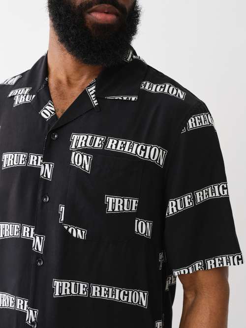 MONOGRAM LOGO CAMP COLLAR SHIRT