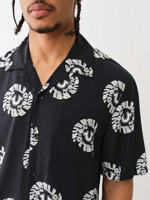 SWIRL LOGO CAMP COLLAR SHIRT