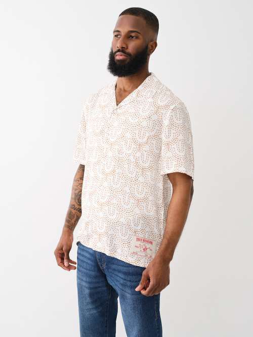 HORSESHOE STITCH CAMP COLLAR SHIRT