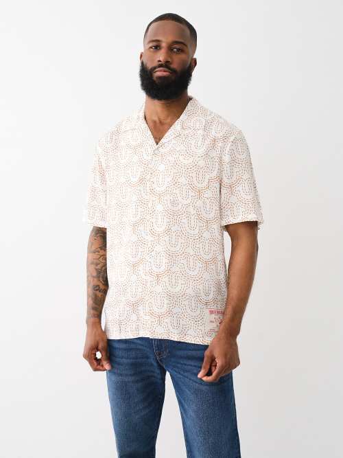 HORSESHOE STITCH CAMP COLLAR SHIRT