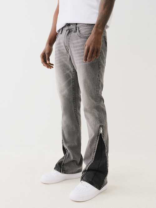 УЗКИЕ ДЖИНСЫ-КЛЕШ С ОТКИДНЫМ ВЕРХОМ ОТ ROCCO