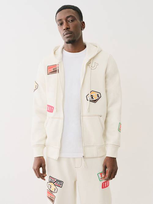 BIG T PATCH ZIP HOODIE
