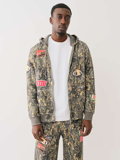 BIG T BUDDHA CAMO ZIP HOODIE
