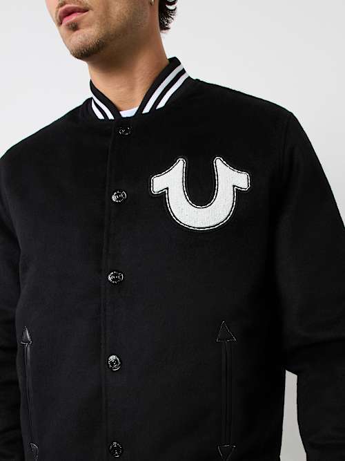 WOOL HORSESHOE BOMBER JACKET