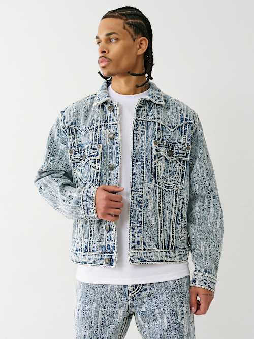 ULTRA DISTRESSED ROPE STITCH TRUCKER JACKET