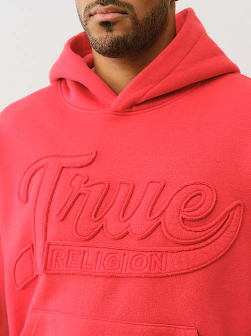 CINCHED LOGO APPLIQUE HOODIE