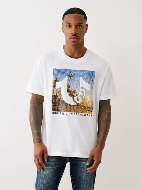 【TRUE RELIGION】テクスチャ加工のロゴがおしゃれ♪ Tシャツ TRUE RELIGION 【訳あり・アウトレット】 トゥルーレリジョン