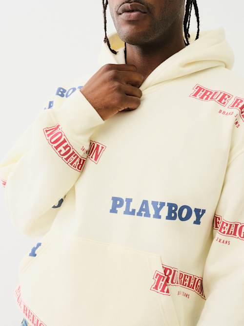 大人気【TRUE RELIGION】Playboy☆レトロな雰囲気☆フーディ Men's Playboy Collection