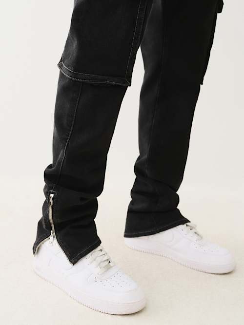 ROCCO STACKED ZIP HEM CARGO SKINNY JEAN