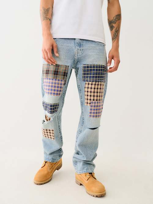 RICKY BIG T PATCHWORK APPLIQUE STRAIGHT JEAN
