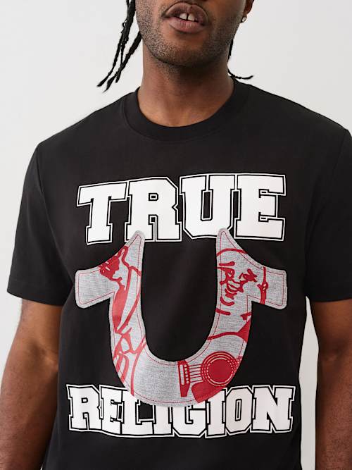 TERRY HORSESHOE APPLIQUÉ TEE