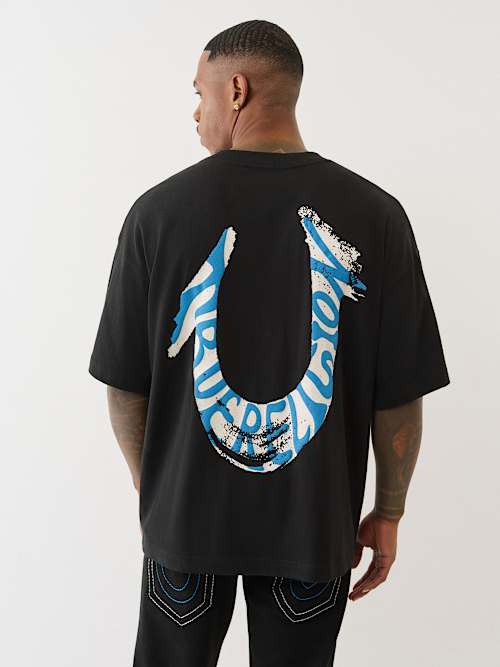 PAINTED PUFF PRINT HORSESHOE OVERSIZED TEE