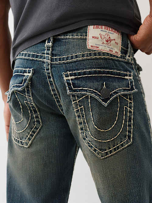 RICKY SUPER T DISTRESSED STRAIGHT JEAN  34"