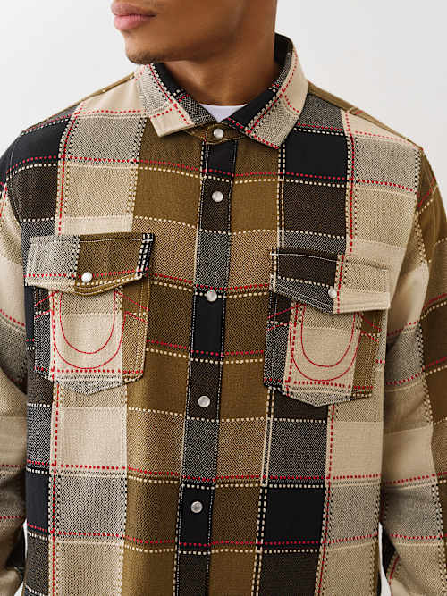 BIG T PLAID WESTERN SHIRT