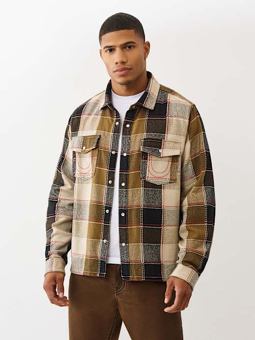 BIG T PLAID WESTERN SHIRT