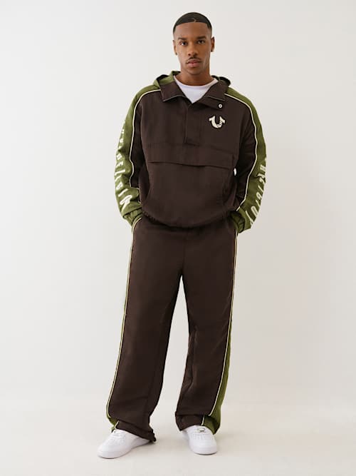 PANTALONES JOGGER DE NAILON CON BLOQUES DE COLOR