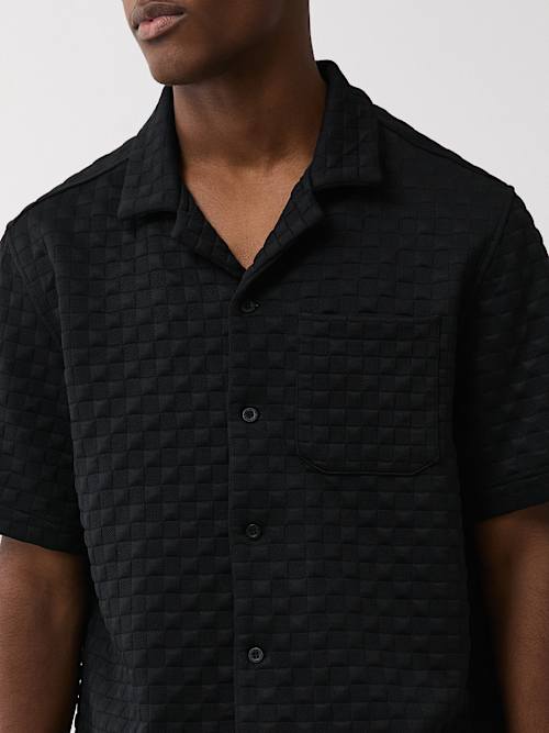 CHECKERED CAMP COLLAR SHIRT