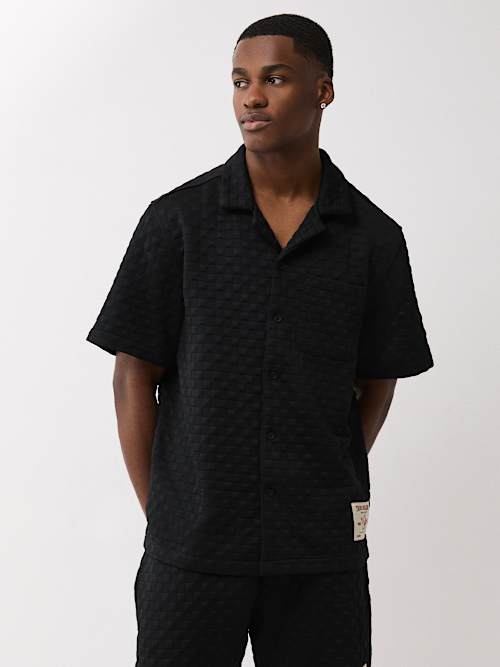 CHECKERED CAMP COLLAR SHIRT