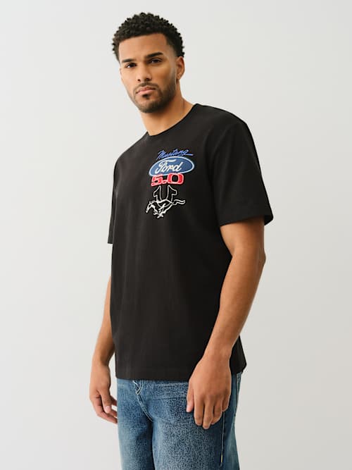 TRUE RELIGION X FORD HEAVYWEIGHT MIXED LOGO TEE