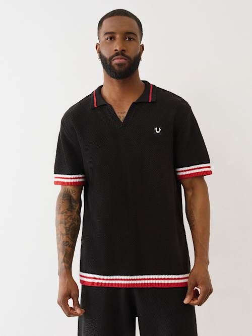 SWEATER KNIT POLO SHIRT