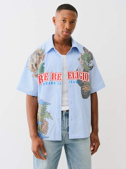 TATTOO STRIPED POPLIN SHIRT