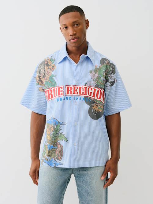 TATTOO STRIPED POPLIN SHIRT