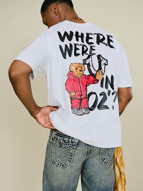 CAMISETA SS CON CUELLO REDONDO Y OSO DE PELUCHE