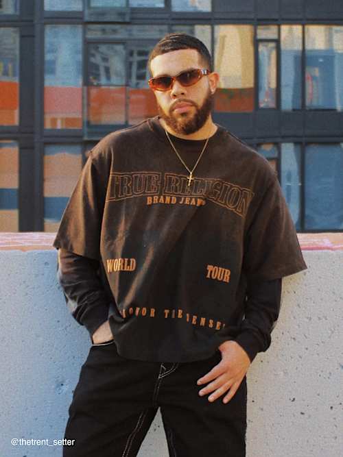 ОБЛЕГАЮЩАЯ ФУТБОЛКА В ТЯЖЕЛОМ ВЕСЕ С ЛОГОТИПОМ GRUNGE