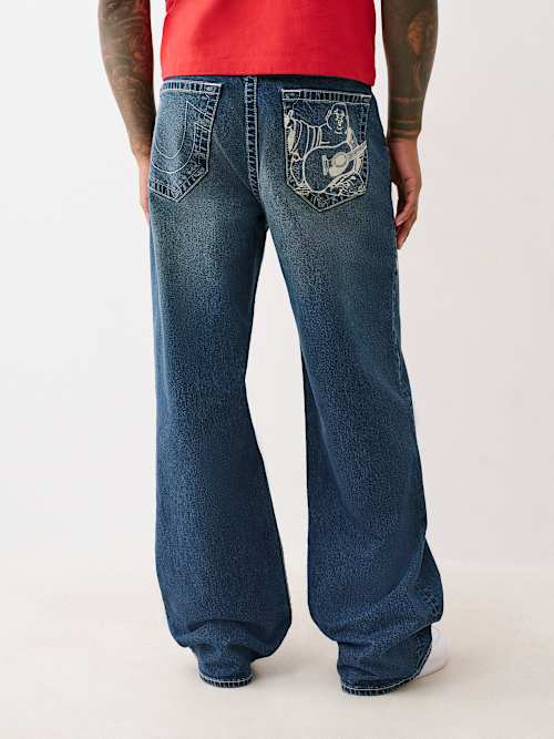 VINNY EMBROIDERED BUDDHA POCKET ULTRA BAGGY JEAN
