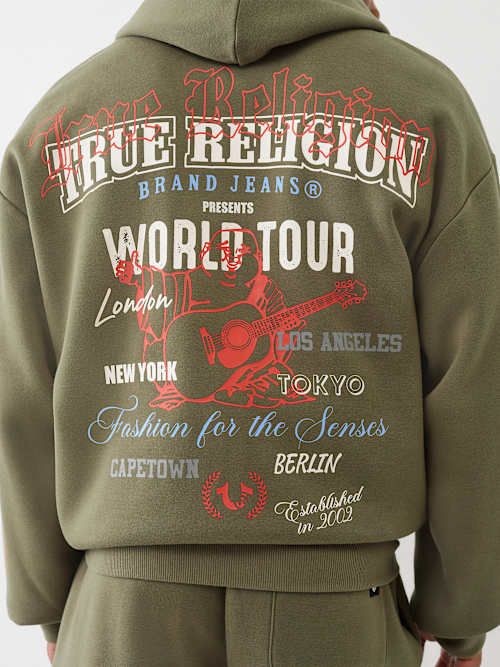 SHOP MULTI LOGO PRINT ZIP HOODIE