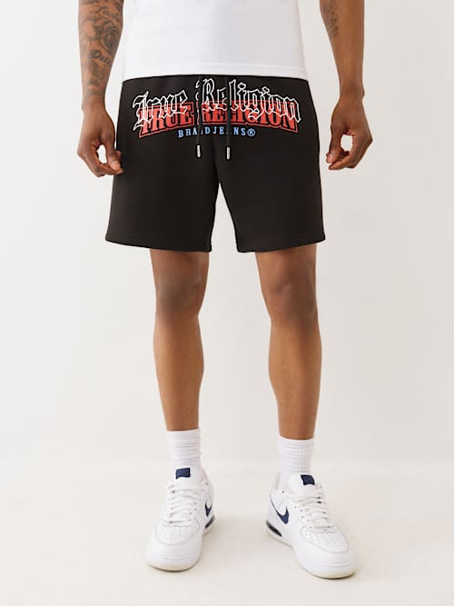 SHORTS DEPORTIVOS CON PATRÓN CON MÚLTIPLES LOGOTIPOS