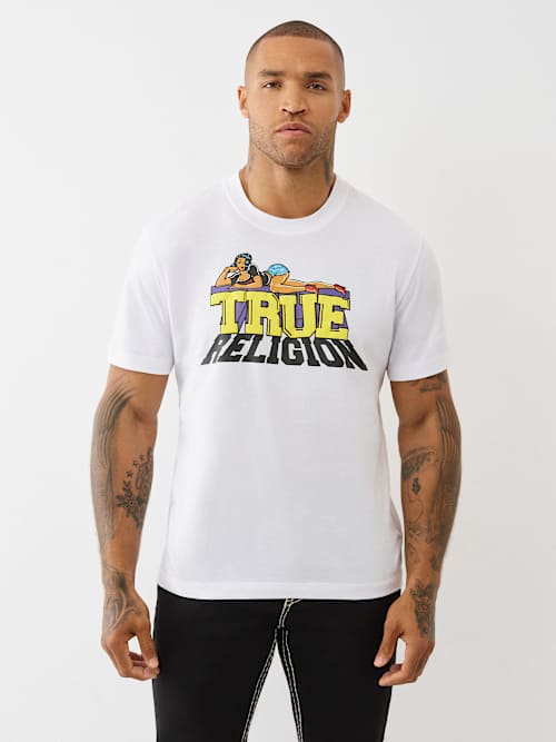 CAMISETA DE CUELLO REDONDO CON GRÁFICO DE MUJER